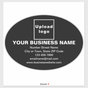 Business Brand on Black Large Oval Vinyl Sticker