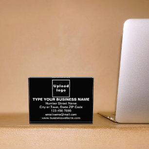 Business Brand on Black Rectangle Photo Block