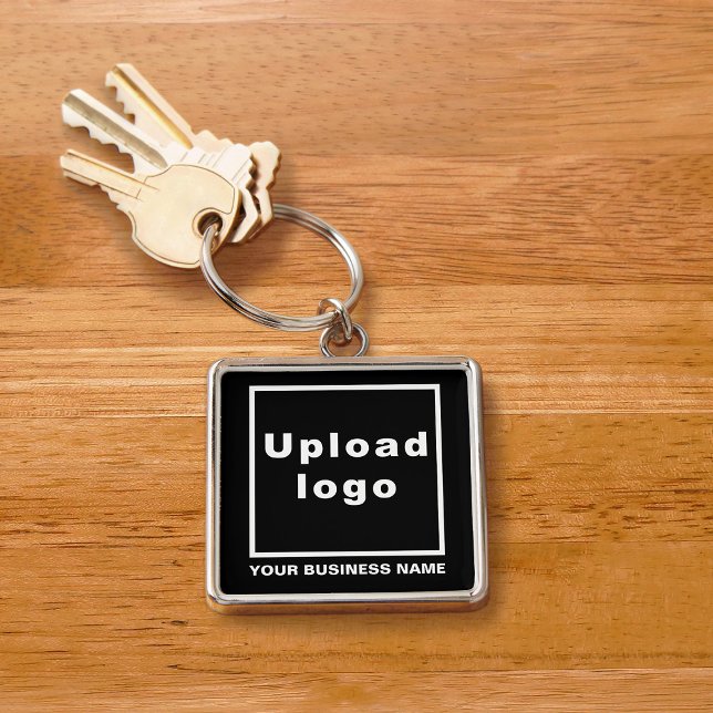 Business Brand on Black Square Premium Keychain (Creator Uploaded)