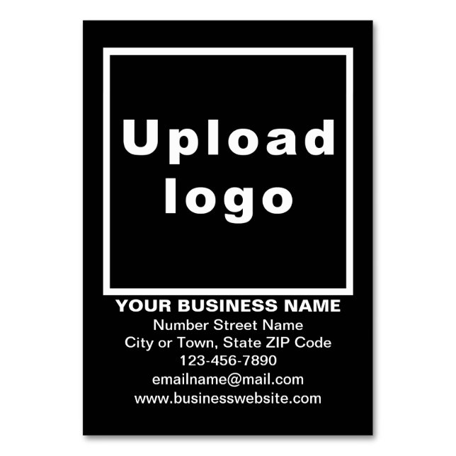 Business Brand on Black Table Card (Front)
