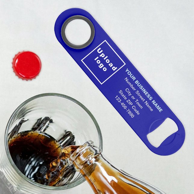 Business Brand on Blue Bottle Opener (Build brand name awareness. Your business brand on blue long bottle opener.)