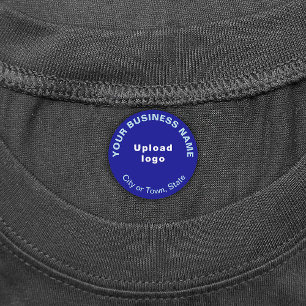 Business Brand on Blue Circle Iron On Label