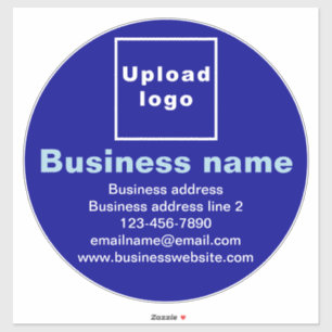 Business Brand on Blue Large Round Vinyl Sticker