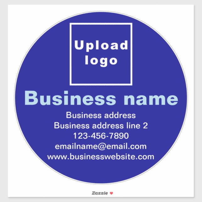 Business Brand on Blue Large Round Vinyl Sticker (Sheet)