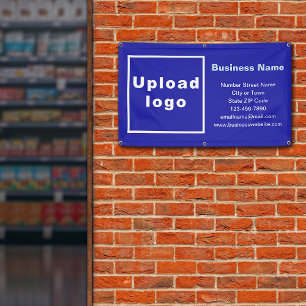 Business Brand on Blue Rectangle Banner