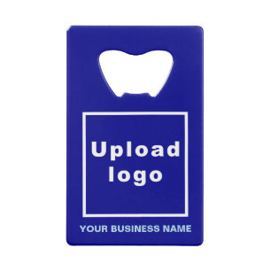 Business Brand on Blue Rectangle Bottle Opener