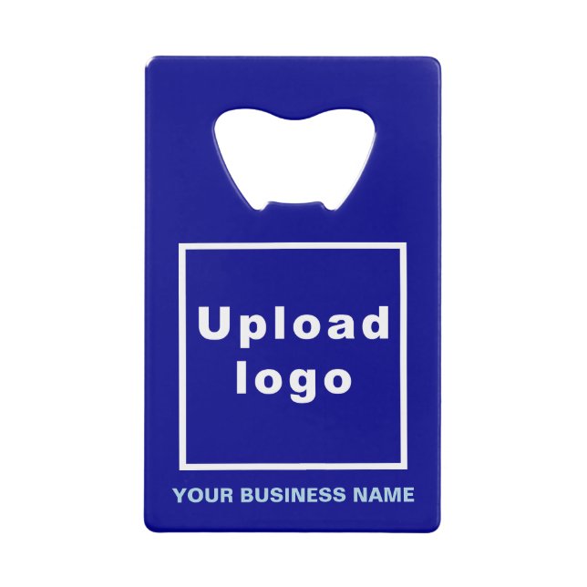 Business Brand on Blue Rectangle Bottle Opener (Front)