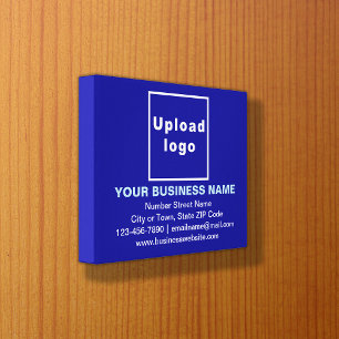 Business Brand on Blue Rectangle Canvas Print