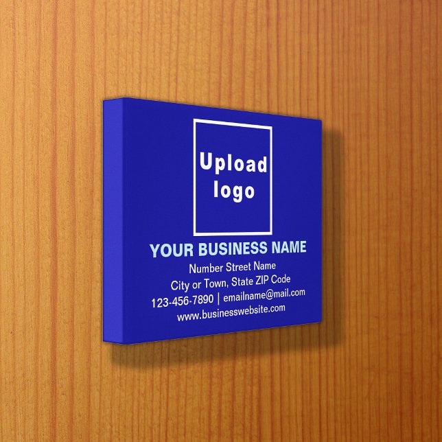 Business Brand on Blue Rectangle Canvas Print (Creator Uploaded)