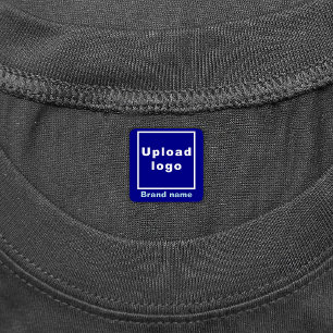Business Brand on Blue Square Clothing Label