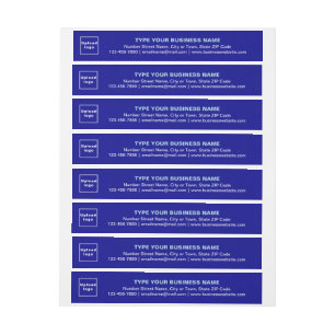 Business Brand on Blue Wrap Around Address Label