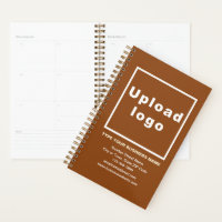 Business Brand on Brown Cover of Planner