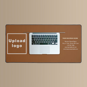 Business Brand on Brown Desk Mat