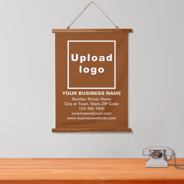 Business Brand on Brown Hanging Tapestry (Creator Uploaded)