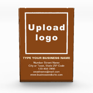 Business Brand on Brown Portrait Rectangle Photo Block
