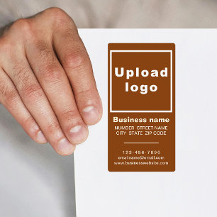 Business Brand on Brown Portrait Shipping Label