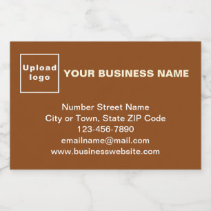Business Brand on Brown Rectangle Food Label