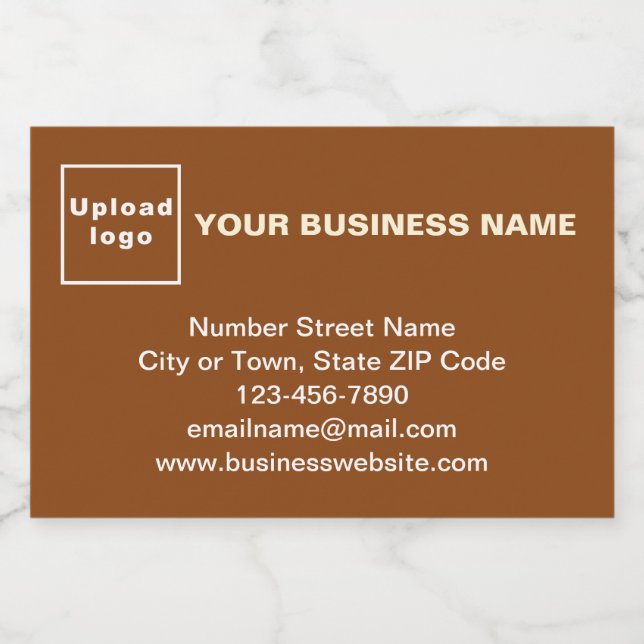 Business Brand on Brown Rectangle Food Label (Single Label)