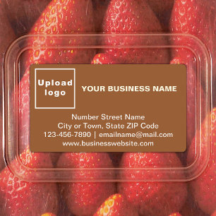 Business Brand on Brown Rectangle Label