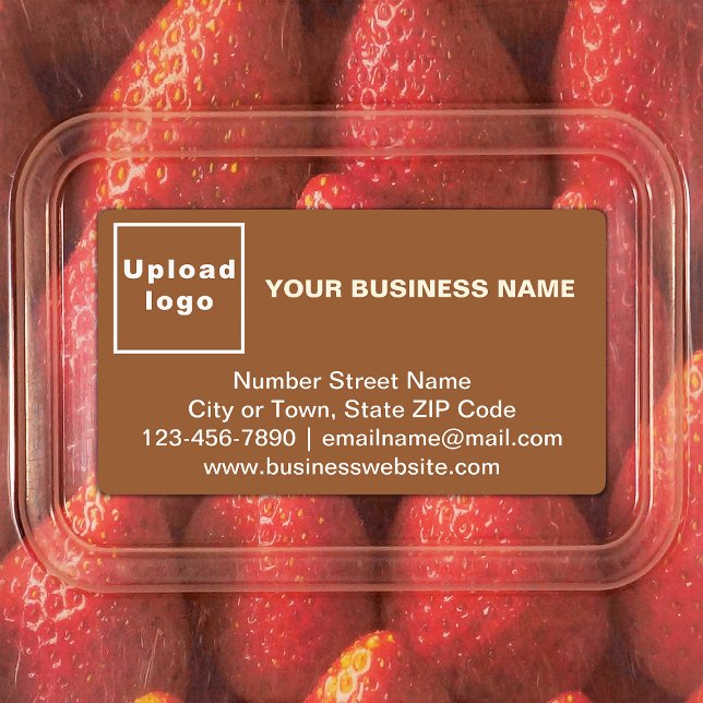 Business Brand on Brown Rectangle Label (Brown rectangle adhesive label with your business brand)