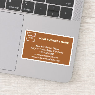 Business Brand on Brown Rectangle Vinyl Sticker
