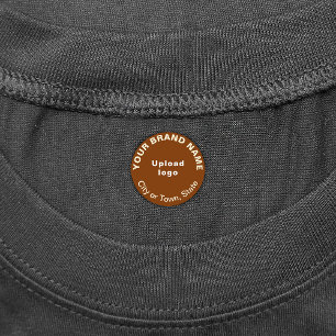 Business Brand on Brown Round Clothing Label