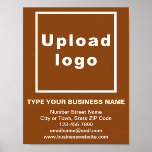 Business Brand on Brown Small Poster