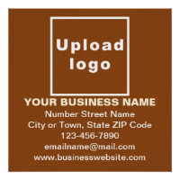Business Brand on Brown Square Glossy Poster