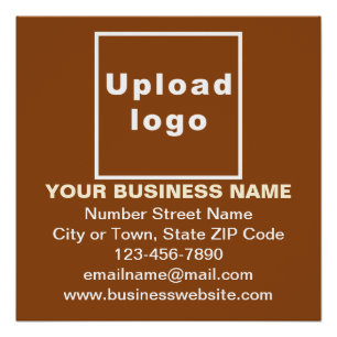 Business Brand on Brown Square Glossy Poster