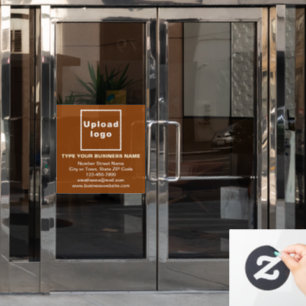 Business Brand on Brown Square Window Cling