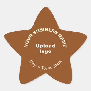 Business Brand on Brown Star Shape Sticker