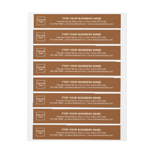 Business Brand on Brown Wrap Around Address Label