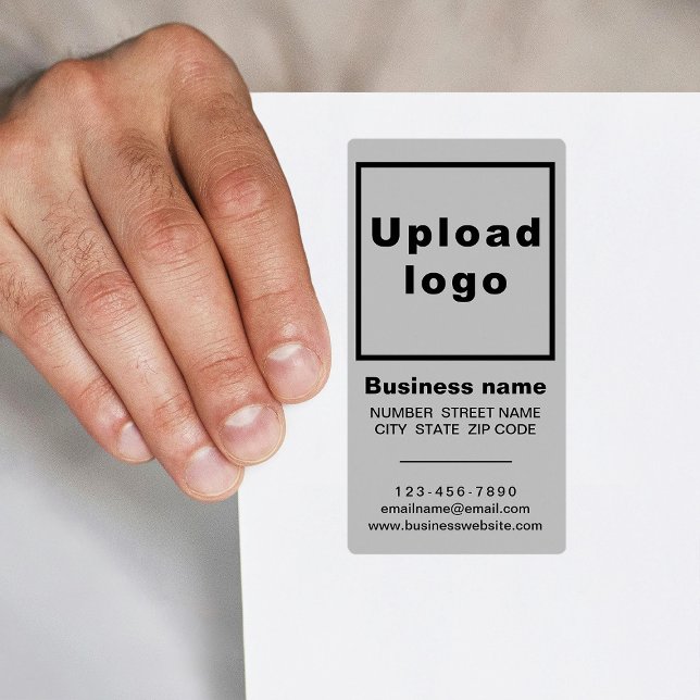 Business Brand on Gray Portrait Shipping Label (Gray portrait shipping label with your business brand)