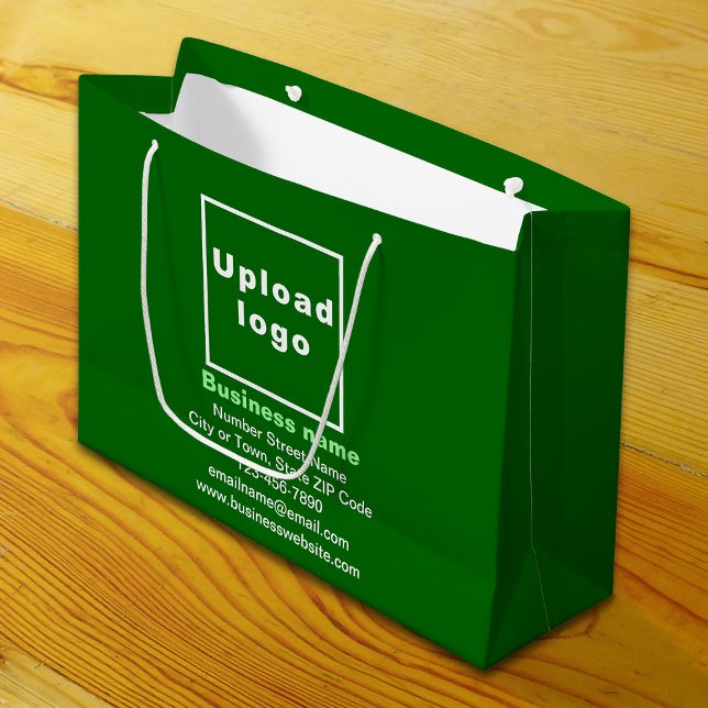 Business Brand on Green Large Size Gift Bag (Build brand name awareness. Your business brand on green large gift bag.)