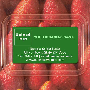 Business Brand on Green Rectangle Label