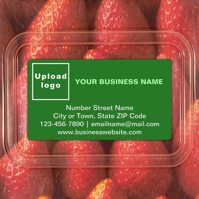 Business Brand on Green Rectangle Label (Green rectangle adhesive label with your business brand)