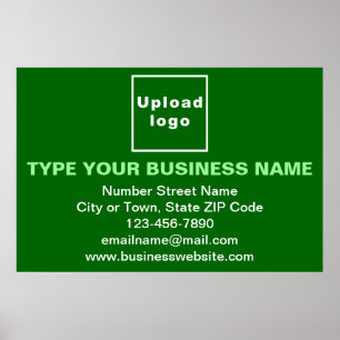 Business Brand on Green Rectangle Poster
