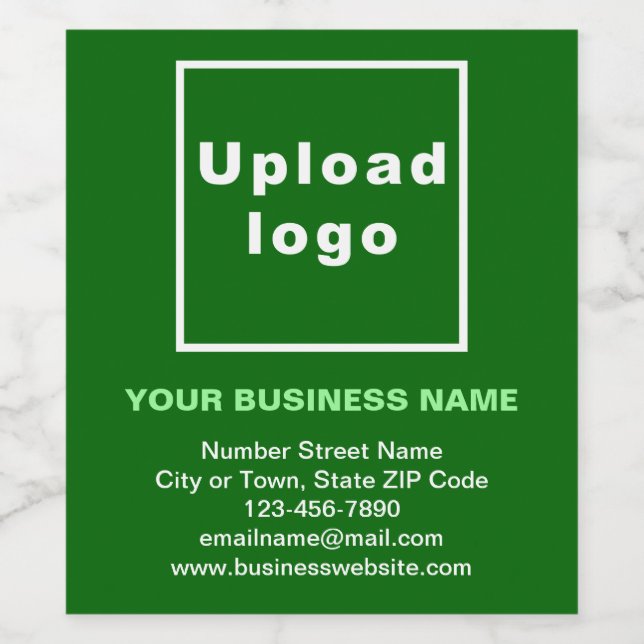 Business Brand on Green Wine Bottle Label (Single Label)
