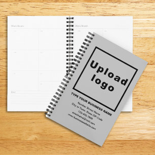 Business Brand on Grey Cover of Planner