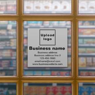 Business Brand on Grey Large Square Vinyl Sticker