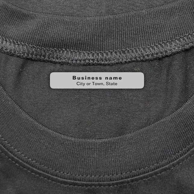 Business Brand on Grey Rectangle Iron On Label (Gray rectangle iron on label with your business brand)