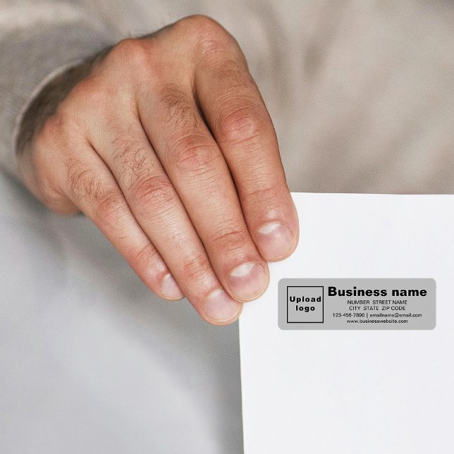 Business Brand on Grey Return Address Label (Gray return address label with your business brand)