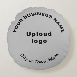Business Brand on Grey Round Throw Pillow