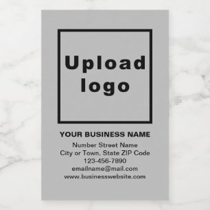 Business Brand on Grey Small Size Wine Label