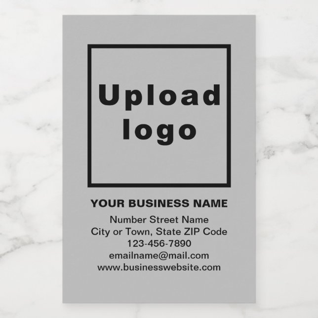 Business Brand on Grey Small Size Wine Label (Single Label)