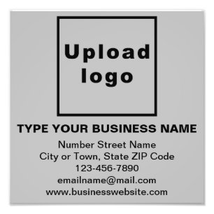 Business Brand on Grey Square Photo Print