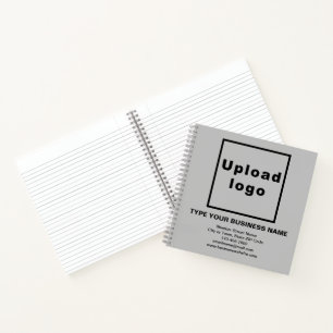 Business Brand on Grey Square Spiral Notebook