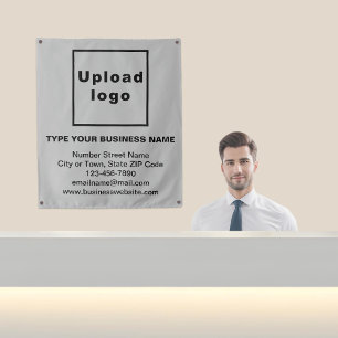 Business Brand on Grey Tapestry