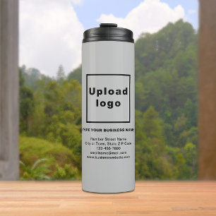 Business Brand on Grey Thermal Tumbler