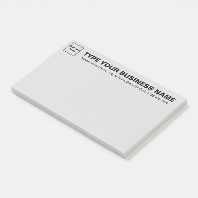 Business Brand on Heading of Grey Large Post-it Notes (Angled)